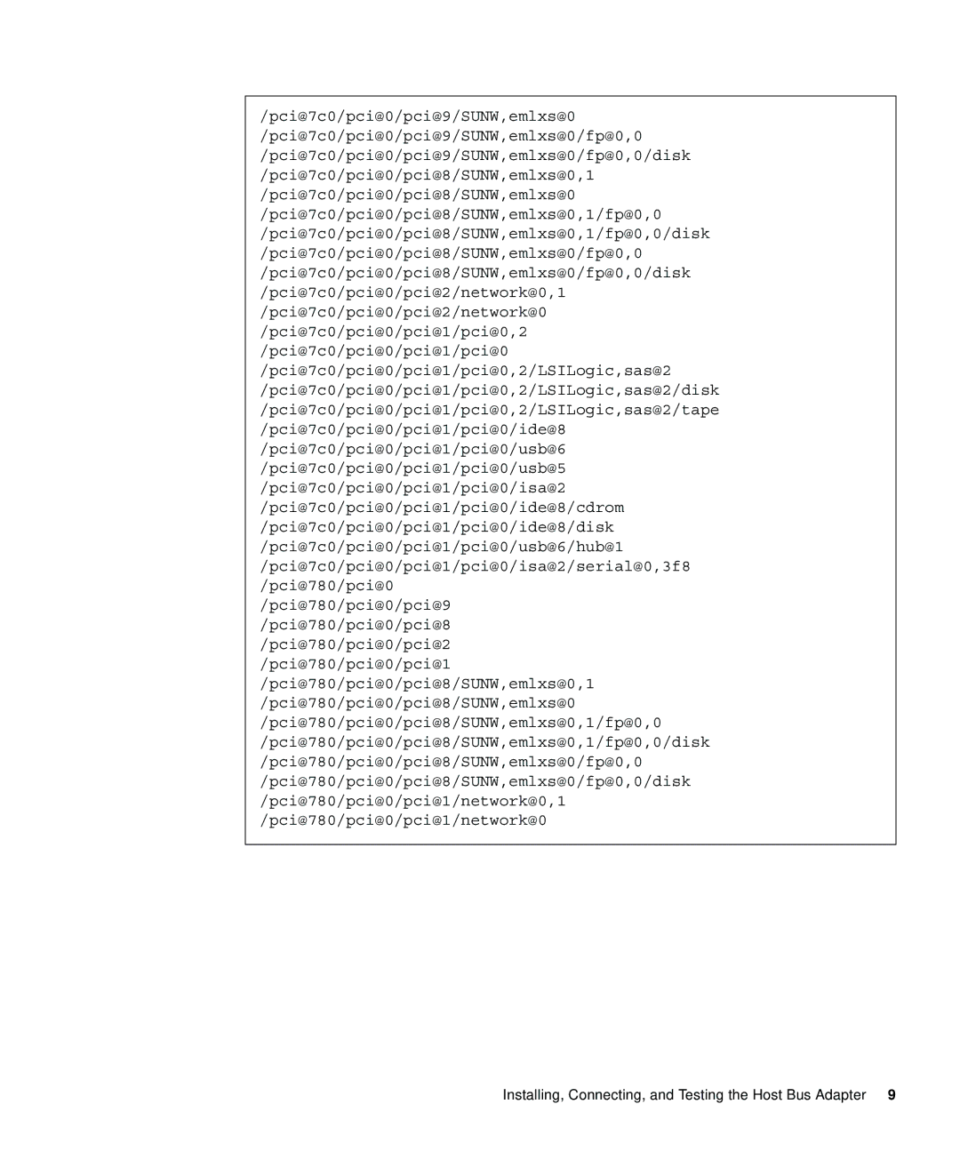 Emulex 4 Gb FC Host Bus manual Installing, Connecting, and Testing the Host Bus Adapter 