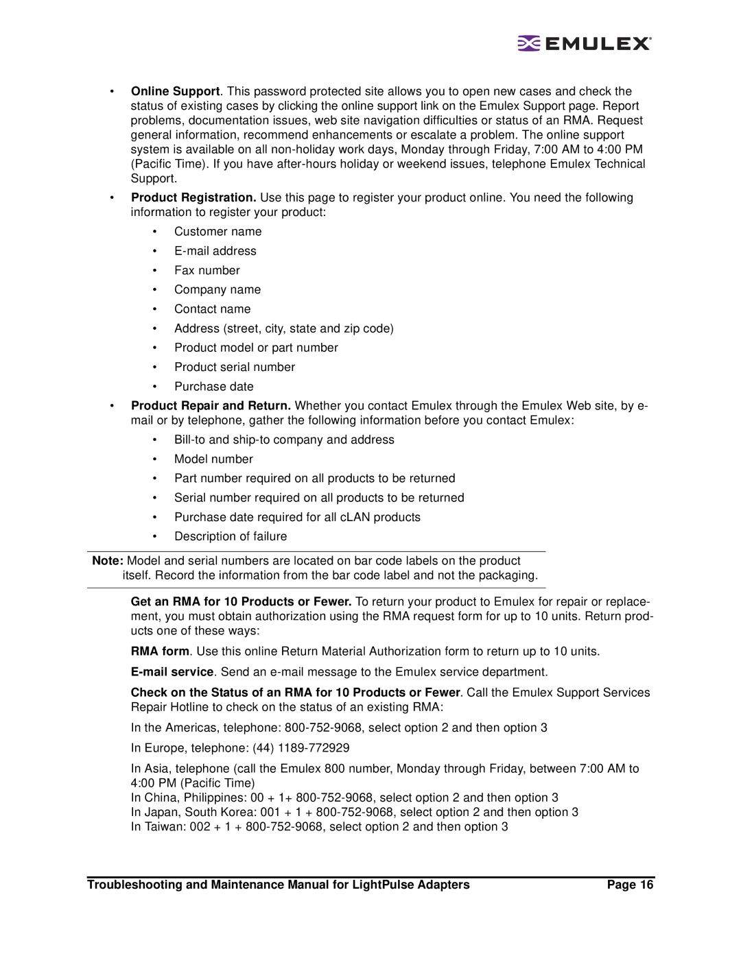 Emulex Adapters manual 