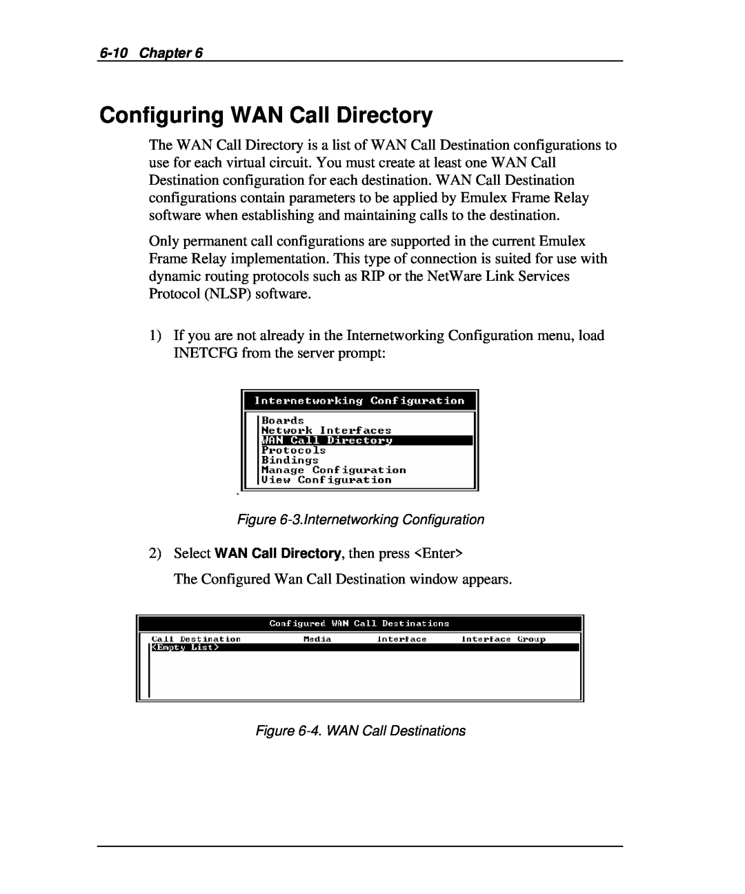 Emulex DCP_link manual Configuring WAN Call Directory 