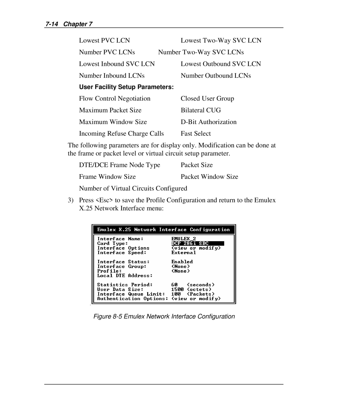 Emulex DCP_link manual Lowest PVC LCN 