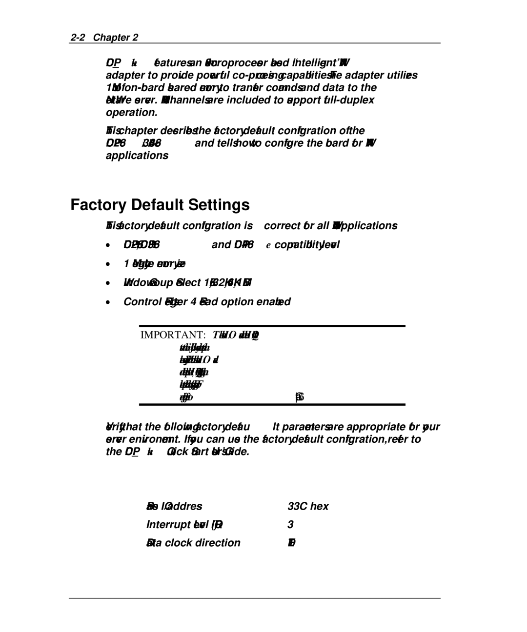 Emulex DCP_link manual Factory Default Settings, Dte 