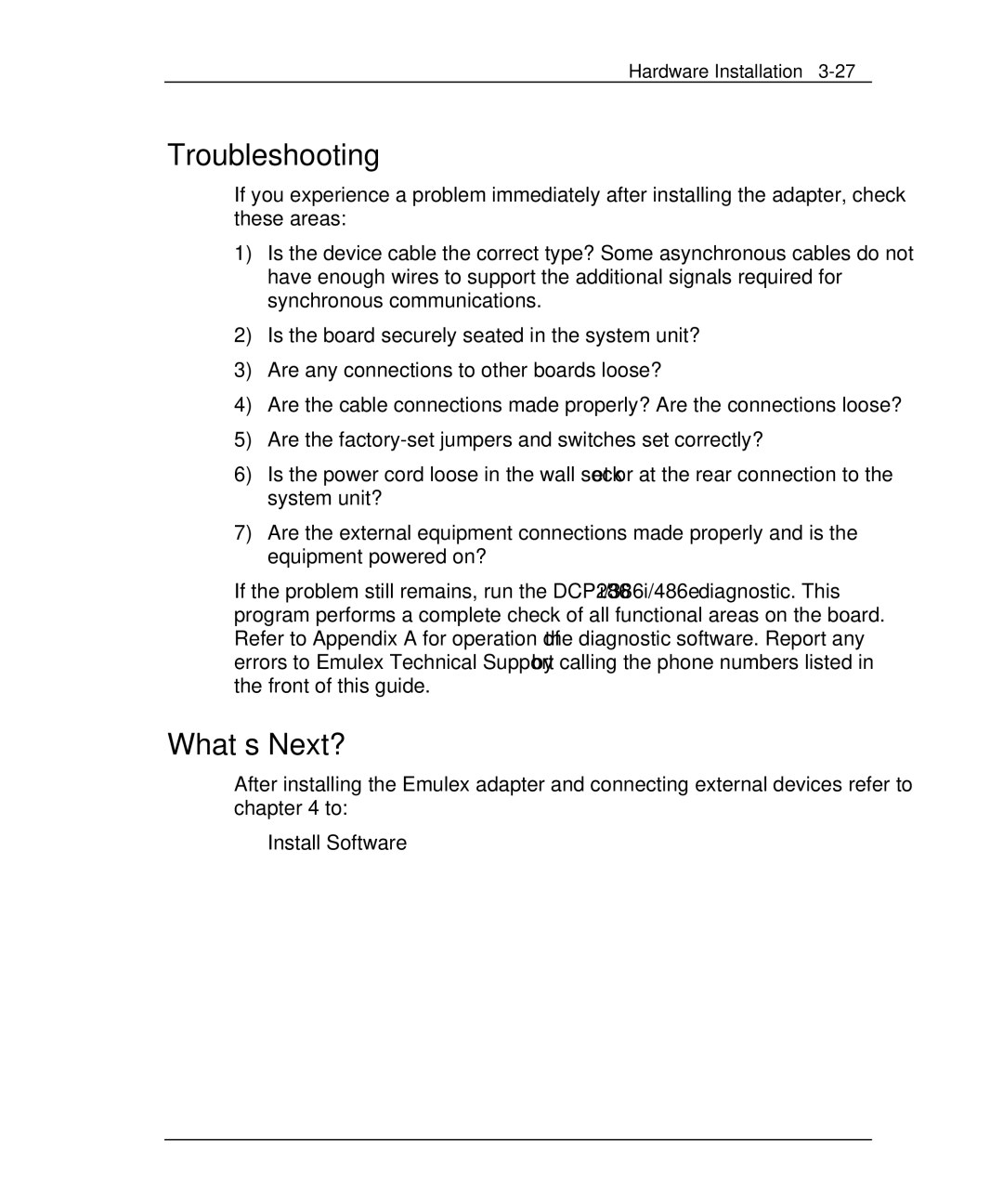 Emulex DCP_link manual Troubleshooting, What’s Next? 