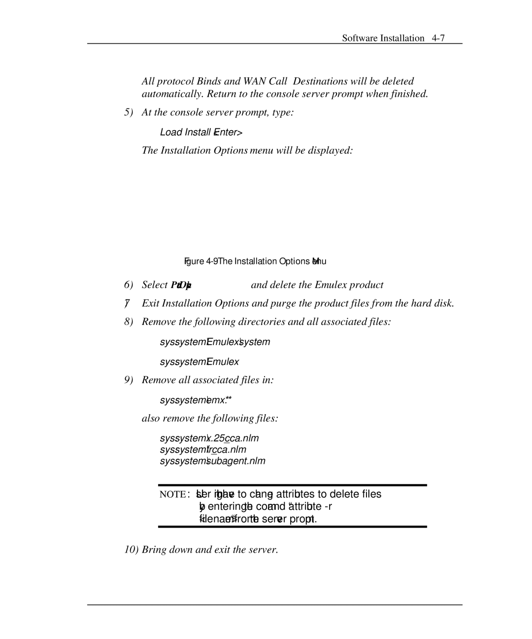 Emulex DCP_link manual Installation Options menu will be displayed 