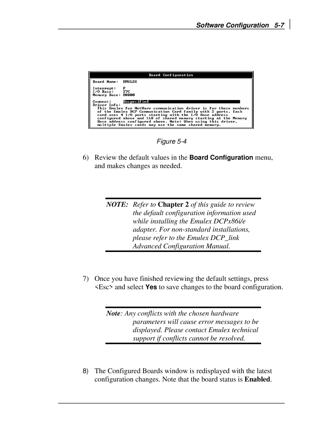 Emulex DCP_link manual Software Configuration 