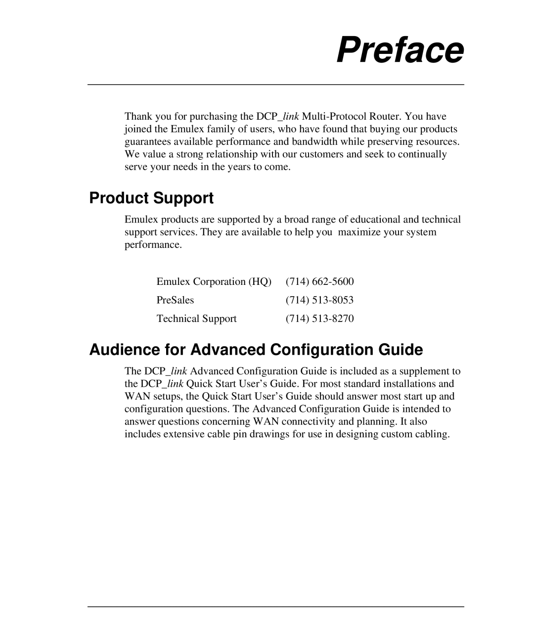 Emulex DCP_link manual Product Support, Audience for Advanced Configuration Guide 