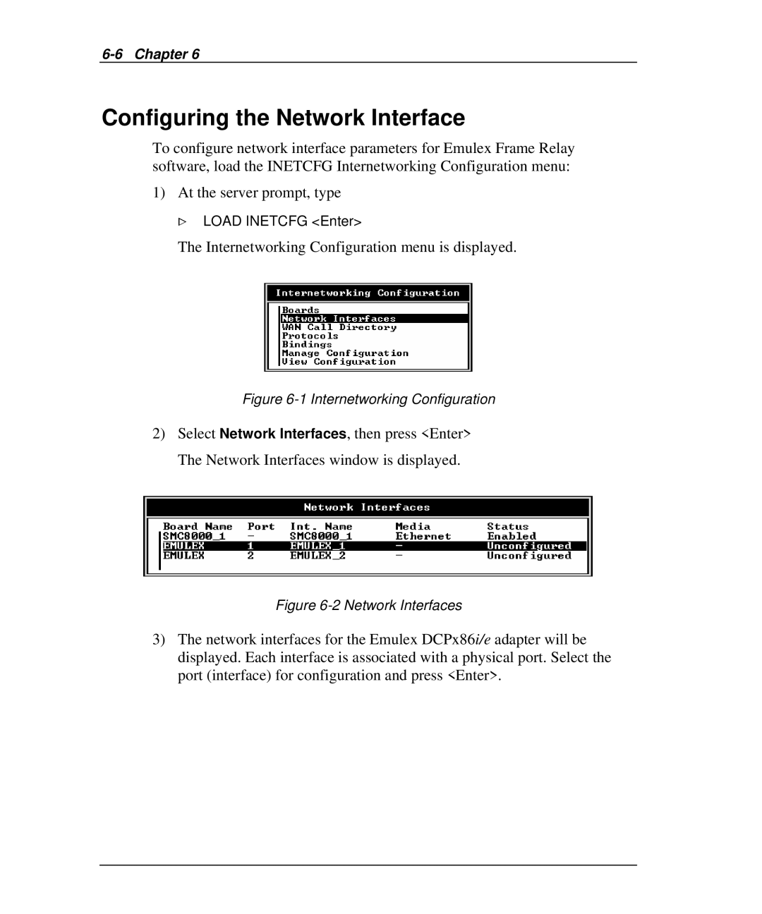 Emulex DCP_link manual Configuring the Network Interface, Internetworking Configuration 