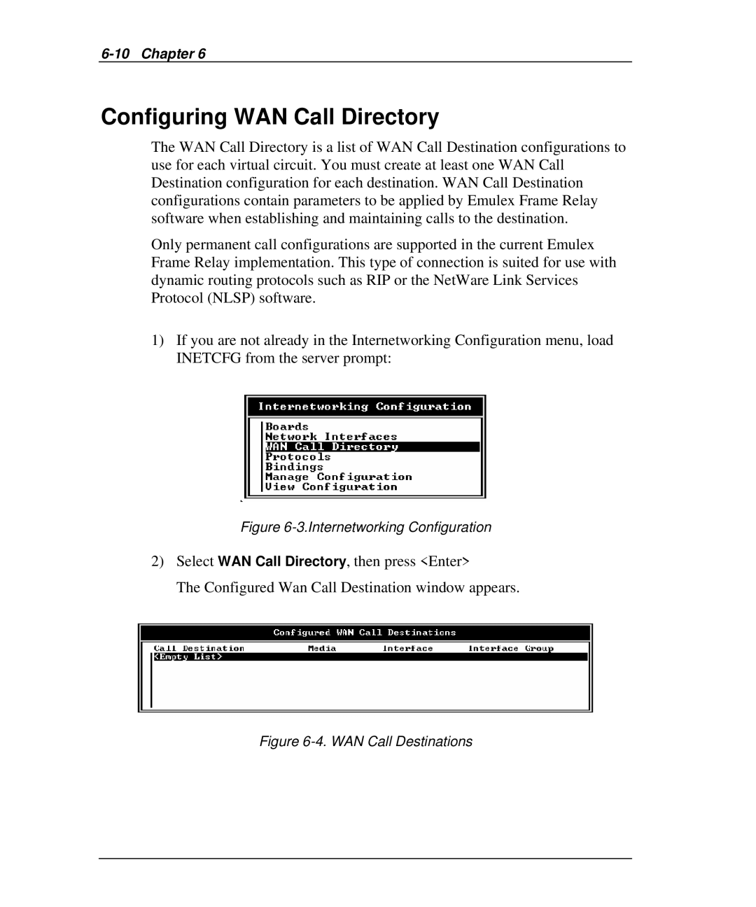 Emulex DCP_link manual Configuring WAN Call Directory, WAN Call Destinations 