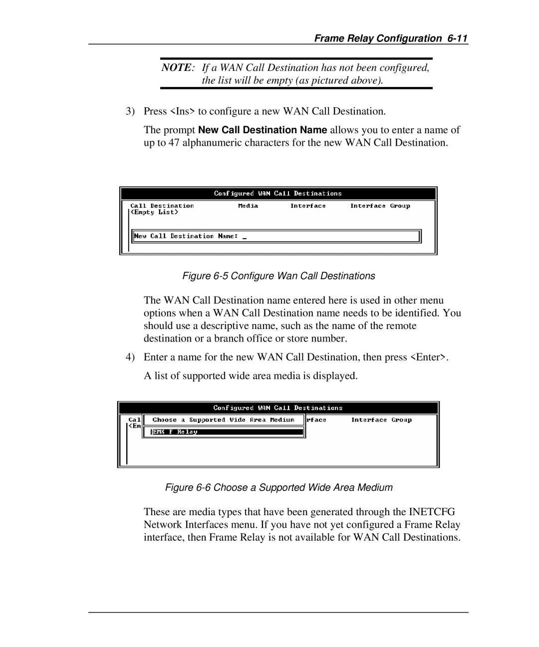 Emulex DCP_link manual Configure Wan Call Destinations 