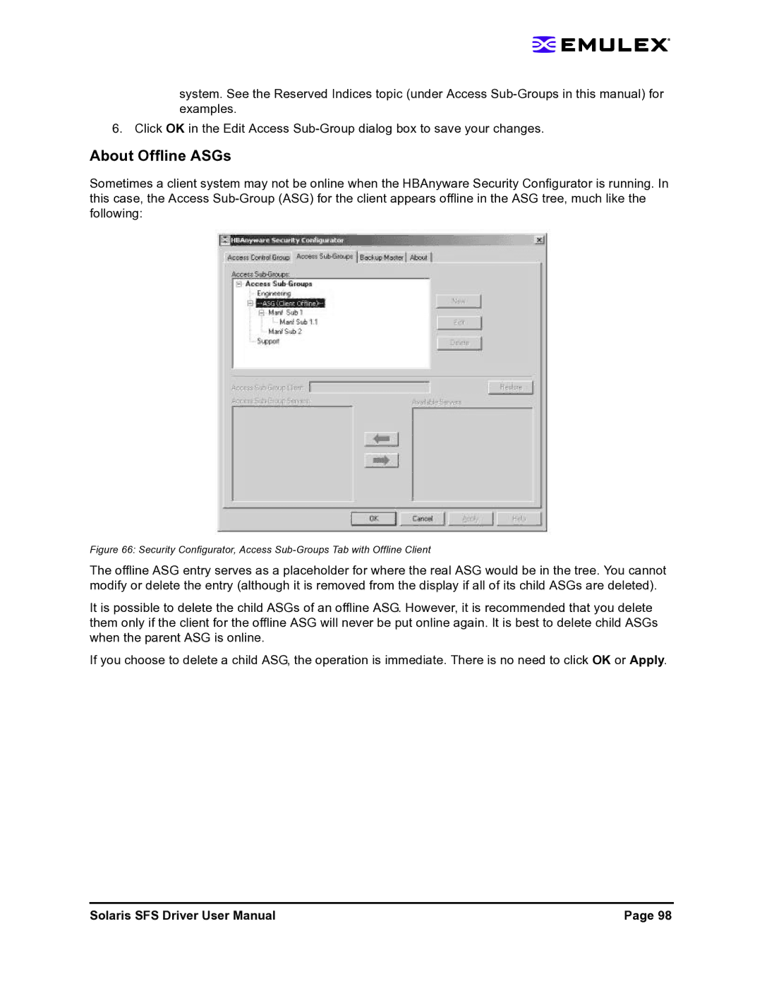 Emulex LP1150-F4 user manual About Offline ASGs 