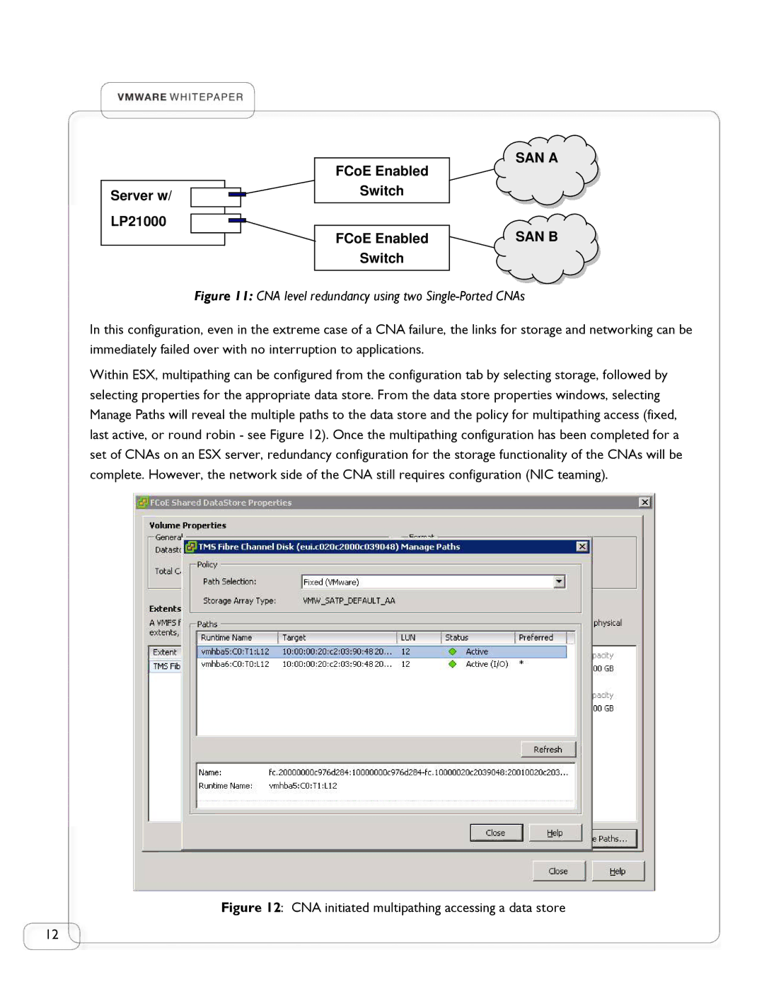 Emulex manual Server w LP21000 FCoE Enabled Switch 