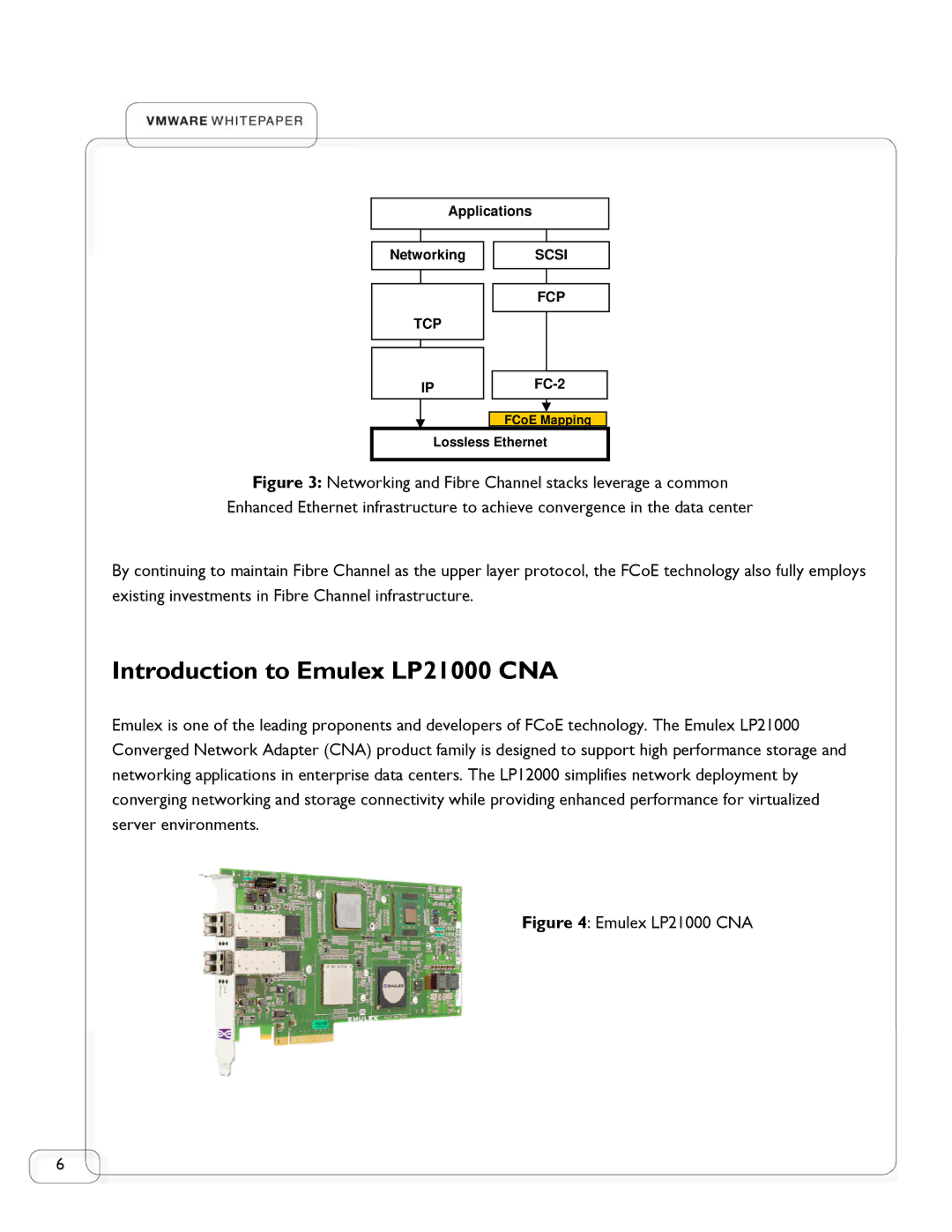 Emulex manual Introduction to Emulex LP21000 CNA 