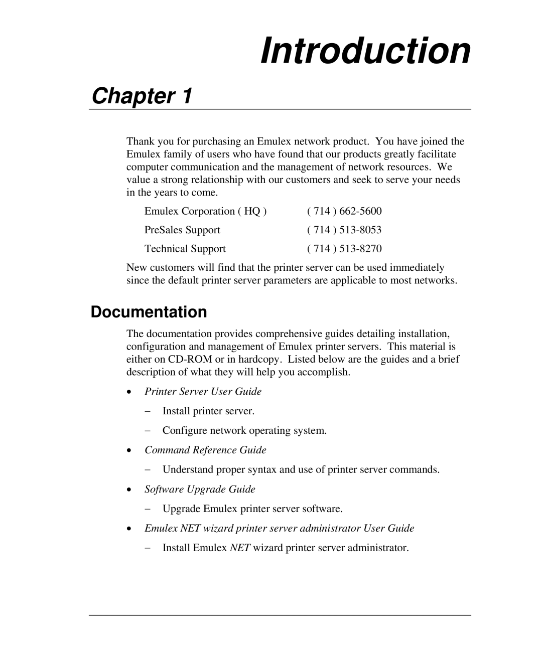 Emulex NQTR0U-NATM, NP02, NQ0V-NT+, NJ01B-NT+, NQGB-NT+, NQ0U-NT+ manual Documentation, Upgrade Emulex printer server software 