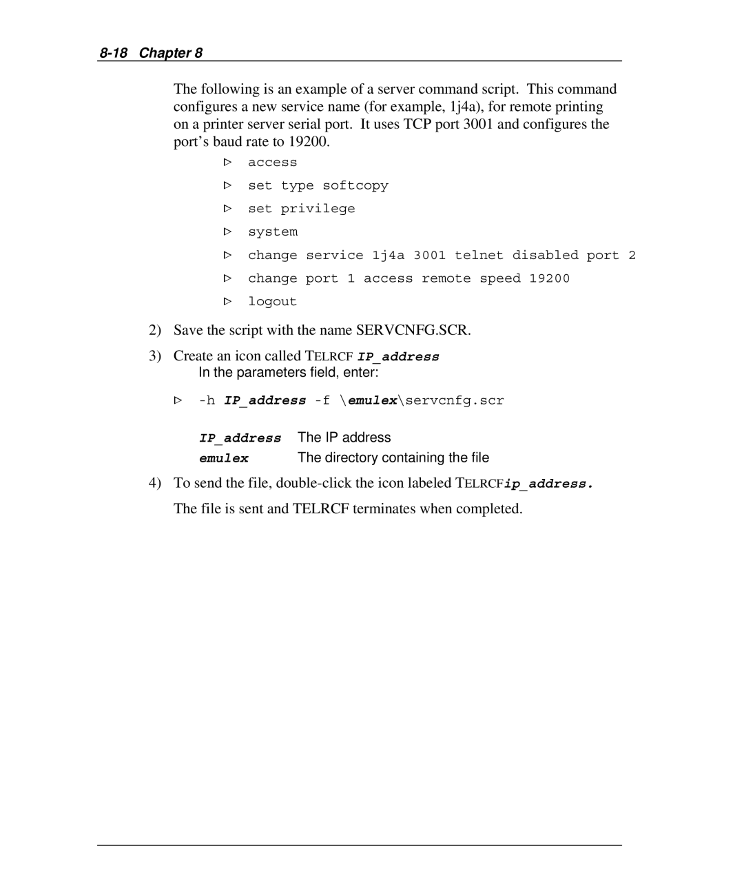 Emulex NQ0U-NT+, NP02, NQ0V-NT+, NJ01B-NT+, NQGB-NT+, NQTR0U-NATM, NQTR0V-NATM manual IPaddress 