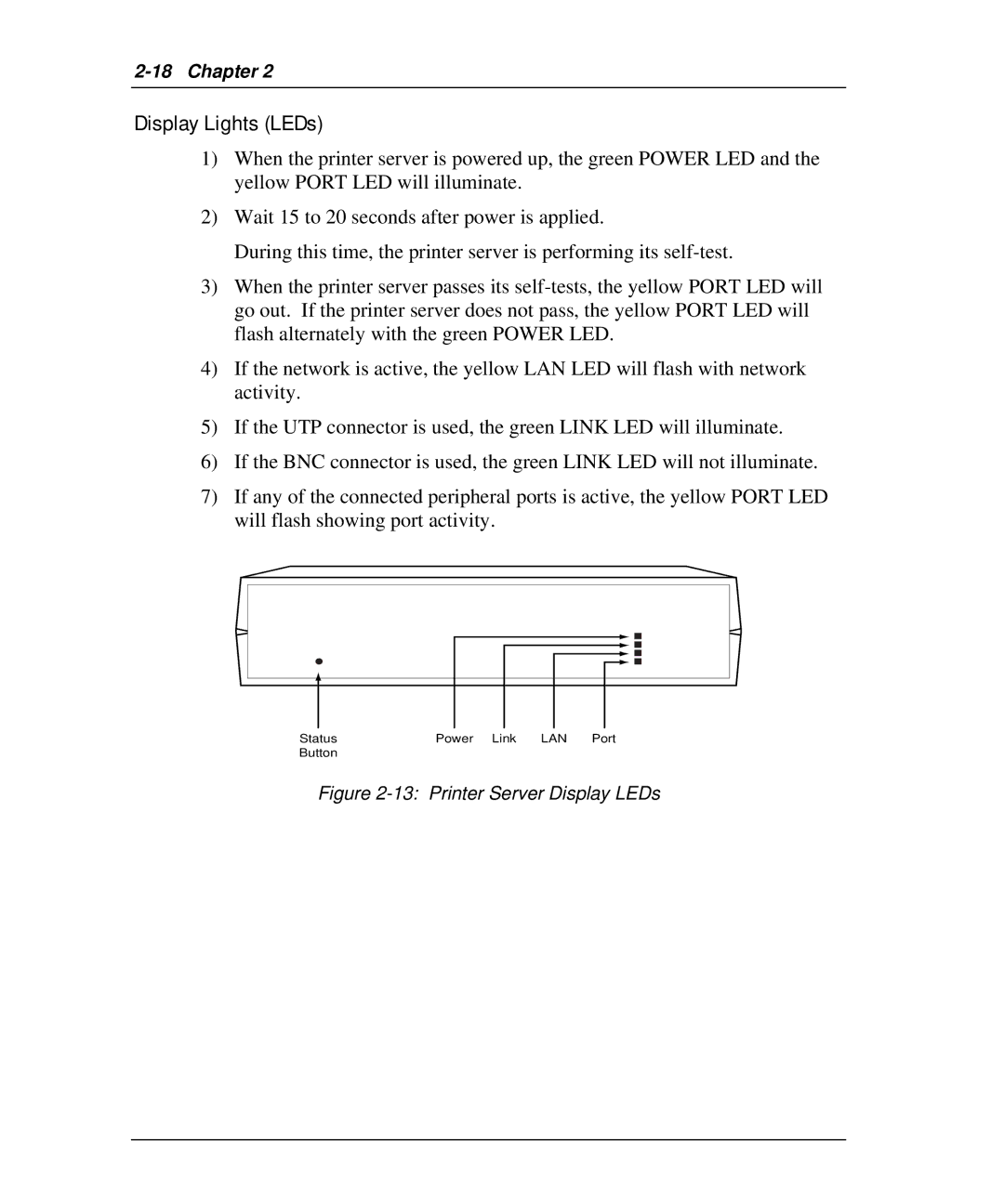 Emulex NQGB-NT+, NP02, NQ0V-NT+, NJ01B-NT+, NQTR0U-NATM, NQ0U-NT+, NQTR0V-NATM manual Printer Server Display LEDs 