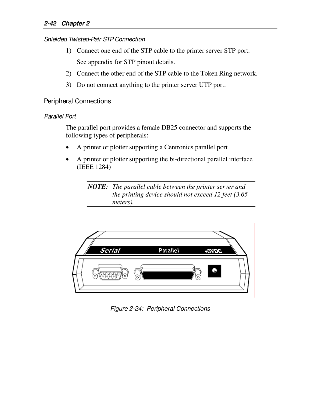 Emulex NQTR0V-NATM, NP02, NQ0V-NT+, NJ01B-NT+, NQGB-NT+, NQ0U-NT+ Shielded Twisted-Pair STP Connection, Peripheral Connections 