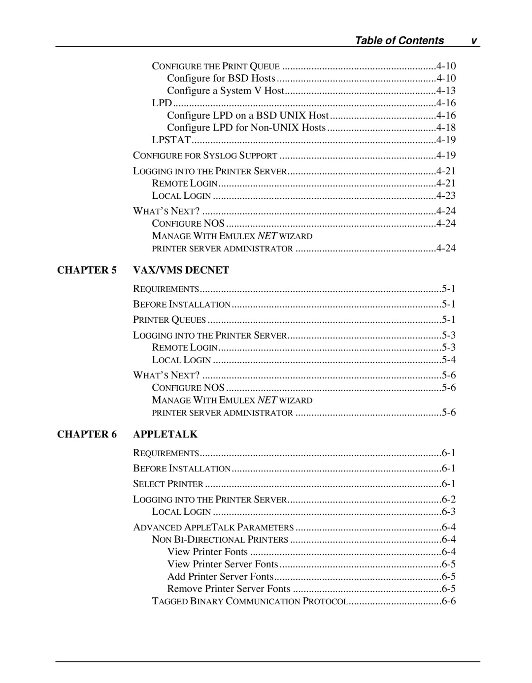 Emulex NP02, NQ0V-NT+, NJ01B-NT+, NQGB-NT+, NQTR0U-NATM, NQ0U-NT+, NQTR0V-NATM manual Table of Contents 