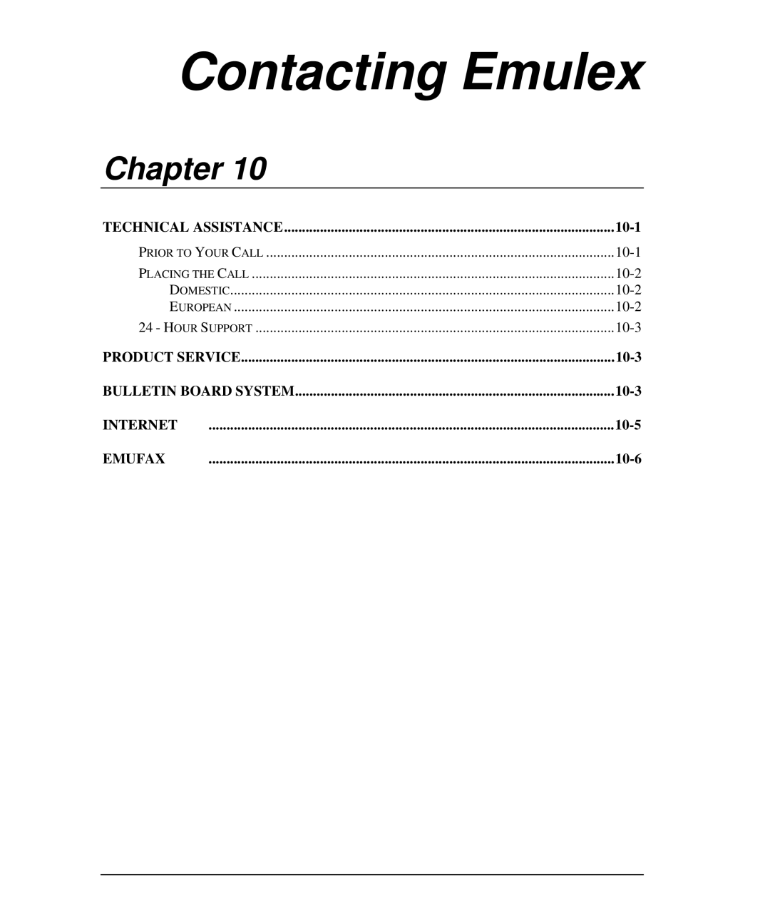 Emulex NQTR0U-NATM, NP02, NQ0V-NT+, NJ01B-NT+ Technical Assistance, Product Service, Bulletin Board System, Internet, Emufax 