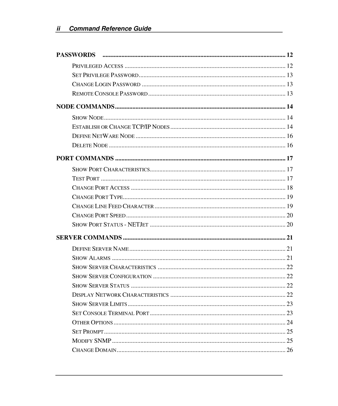 Emulex Printer Server manual Ii Command Reference Guide 