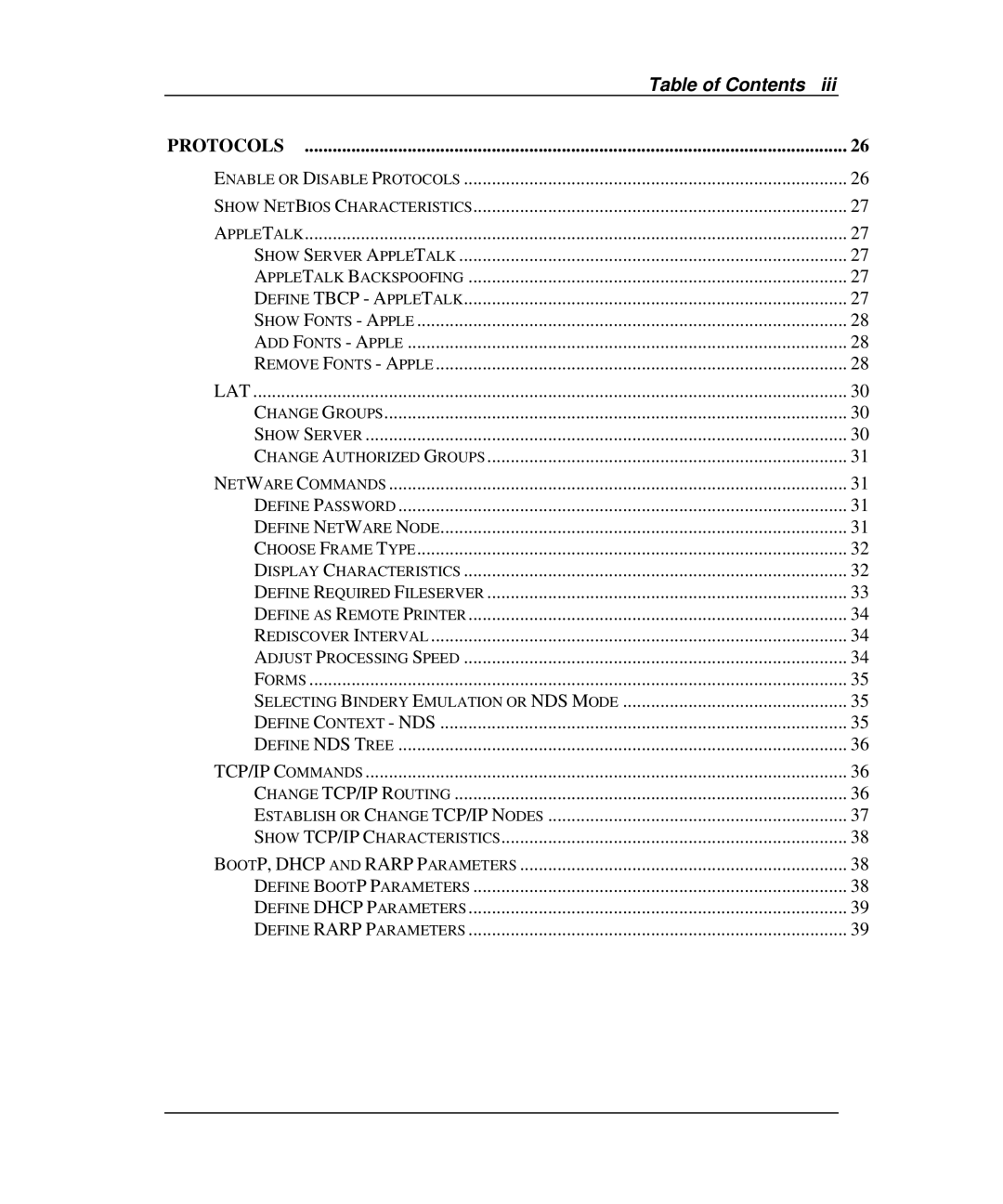 Emulex Printer Server manual Table of Contents 