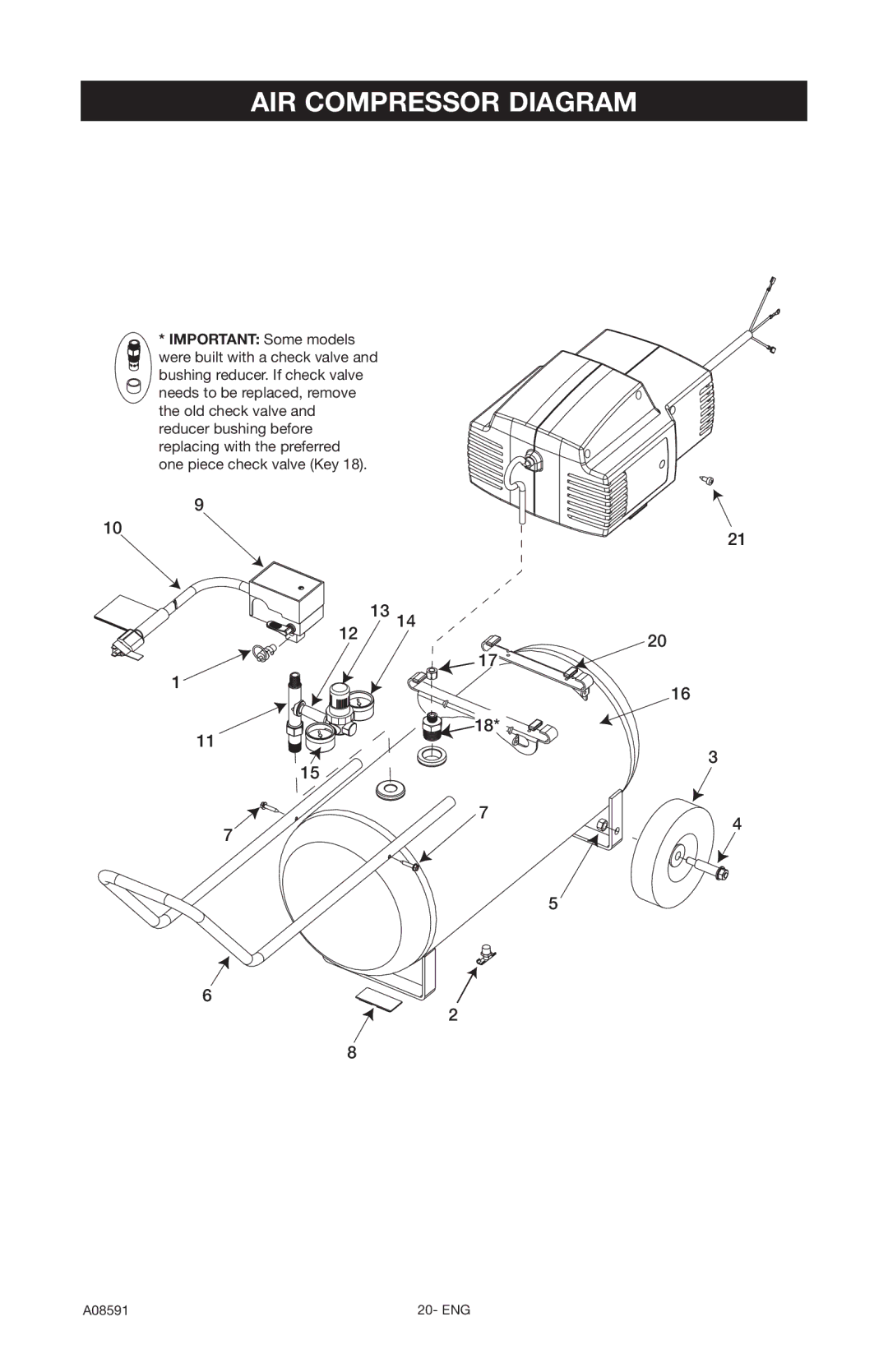 Encore electronic (66-501-1) instruction manual AIR Compressor Diagram 