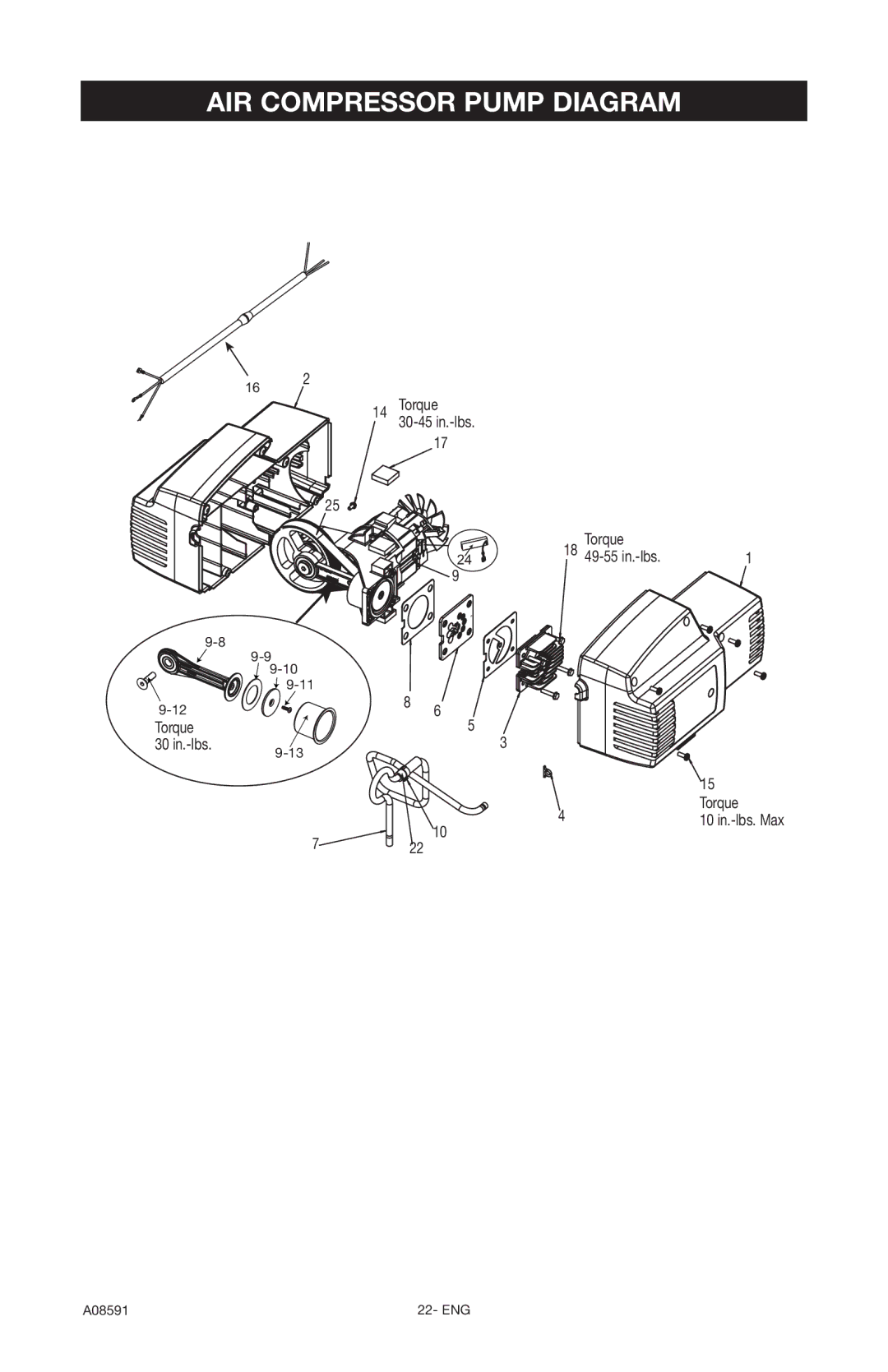 Encore electronic (66-501-1) instruction manual AIR Compressor Pump Diagram 