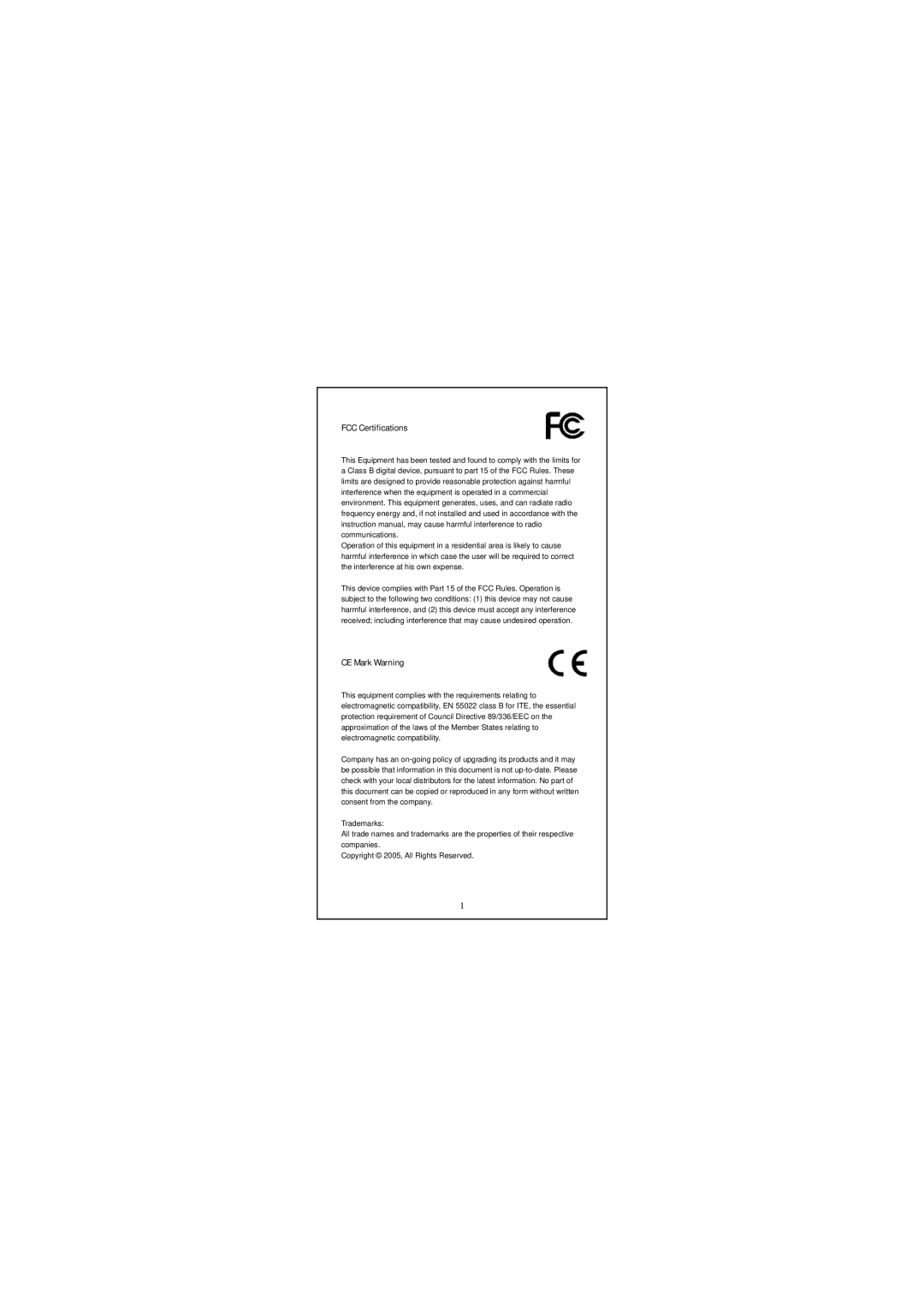 Encore electronic ENHGS-800 manual FCC Certifications 