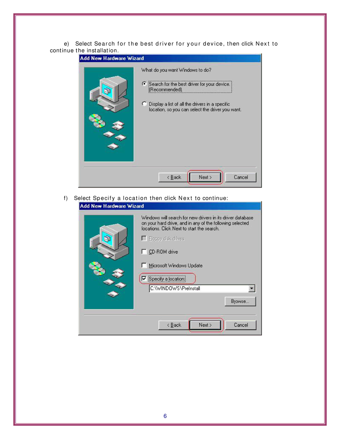 Encore electronic ENL832-TX-EN, ENL832-TX-RENT, ENL832-TX-ICNT Select Specify a location then click Next to continue 