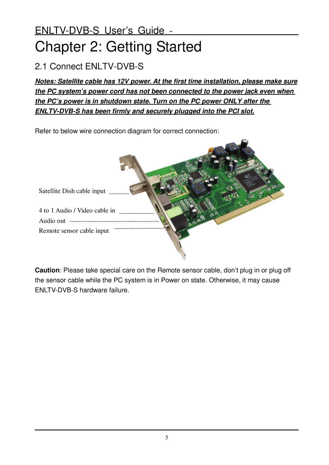 Encore electronic manual Getting Started, Connect ENLTV-DVB-S 