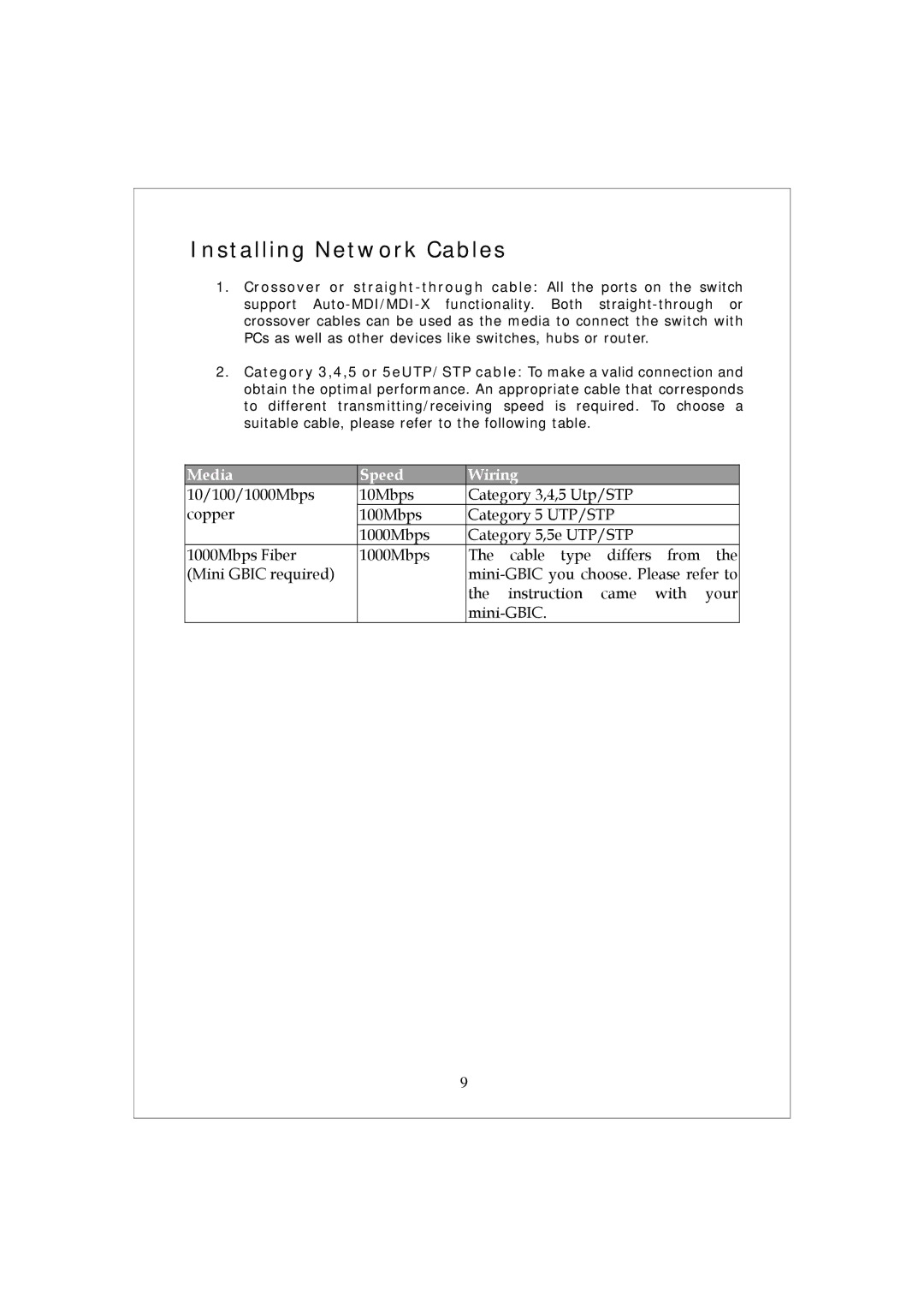 Encore electronic ENMGS-24+4 manual Installing Network Cables, Media Speed Wiring 