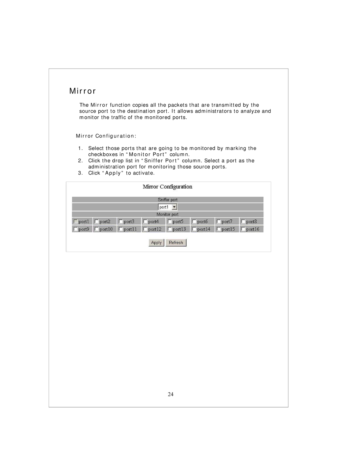 Encore electronic ENMGS-24+4 manual Mirror Configuration 