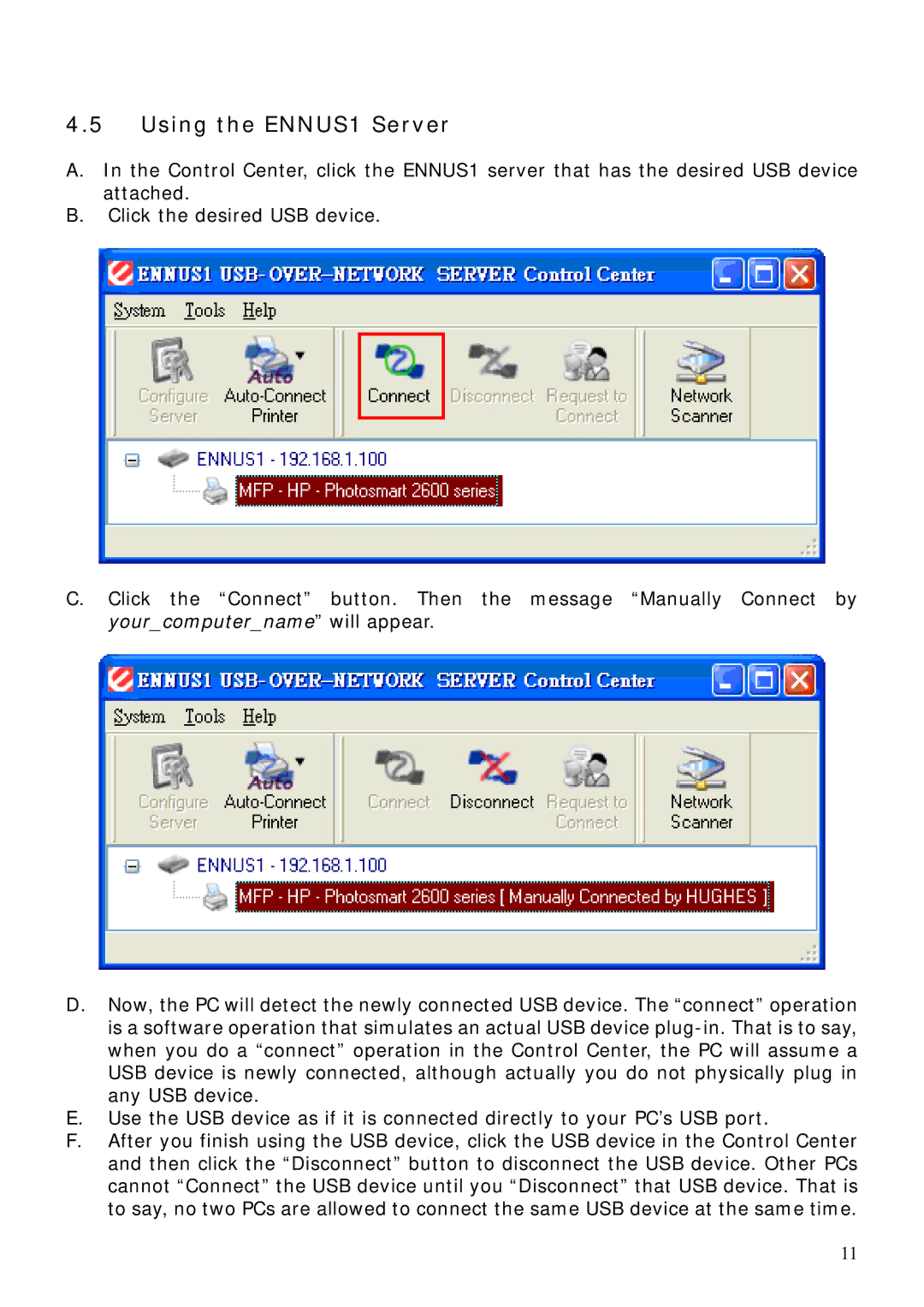 Encore electronic user manual Using the ENNUS1 Server 