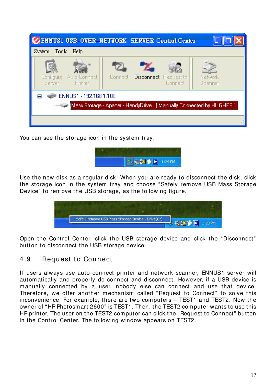 Encore electronic ENNUS1 user manual Request to Connect 