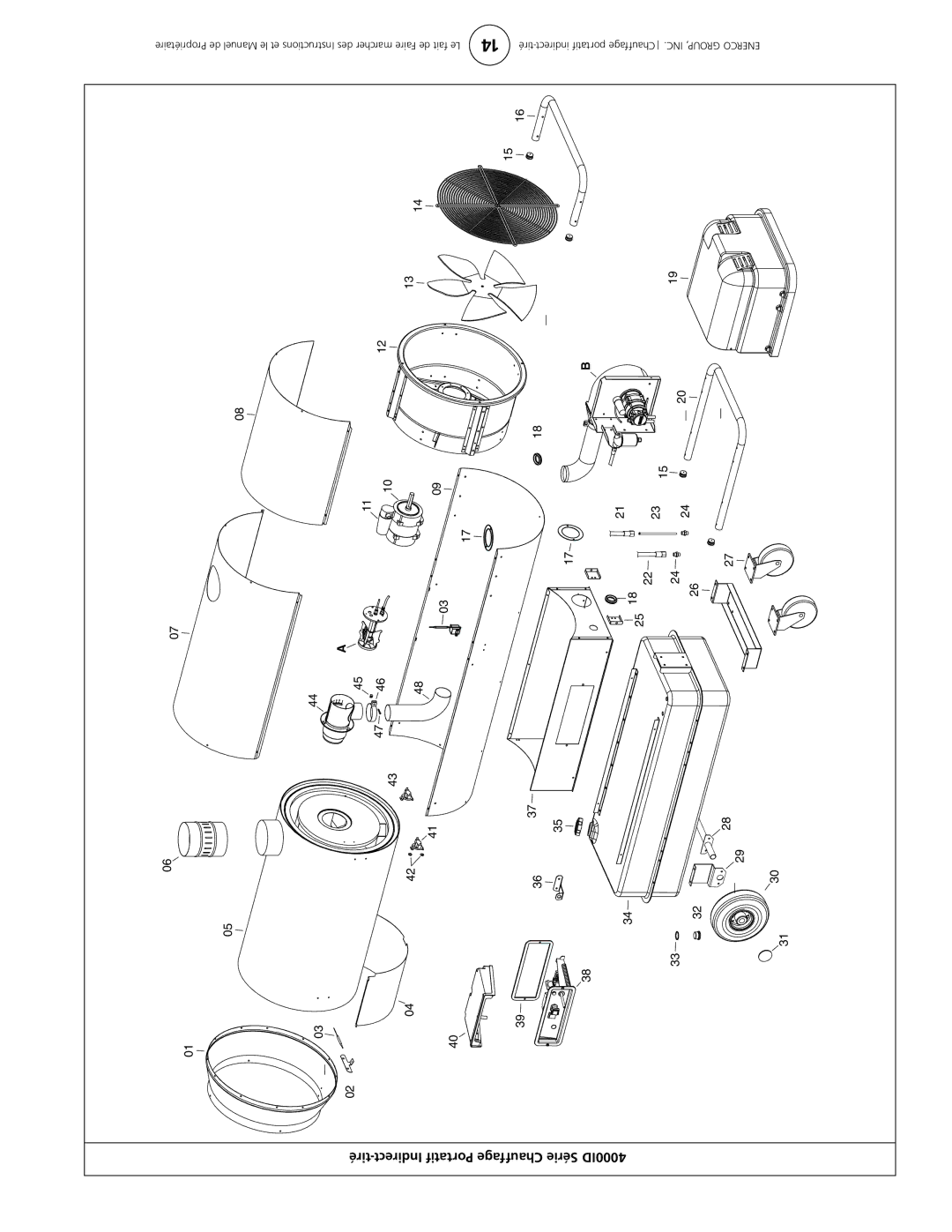 Enerco 1000ID, 2000ID 3000ID owner manual Tiré-Indirect Portatif Chauffage Série 4000ID 