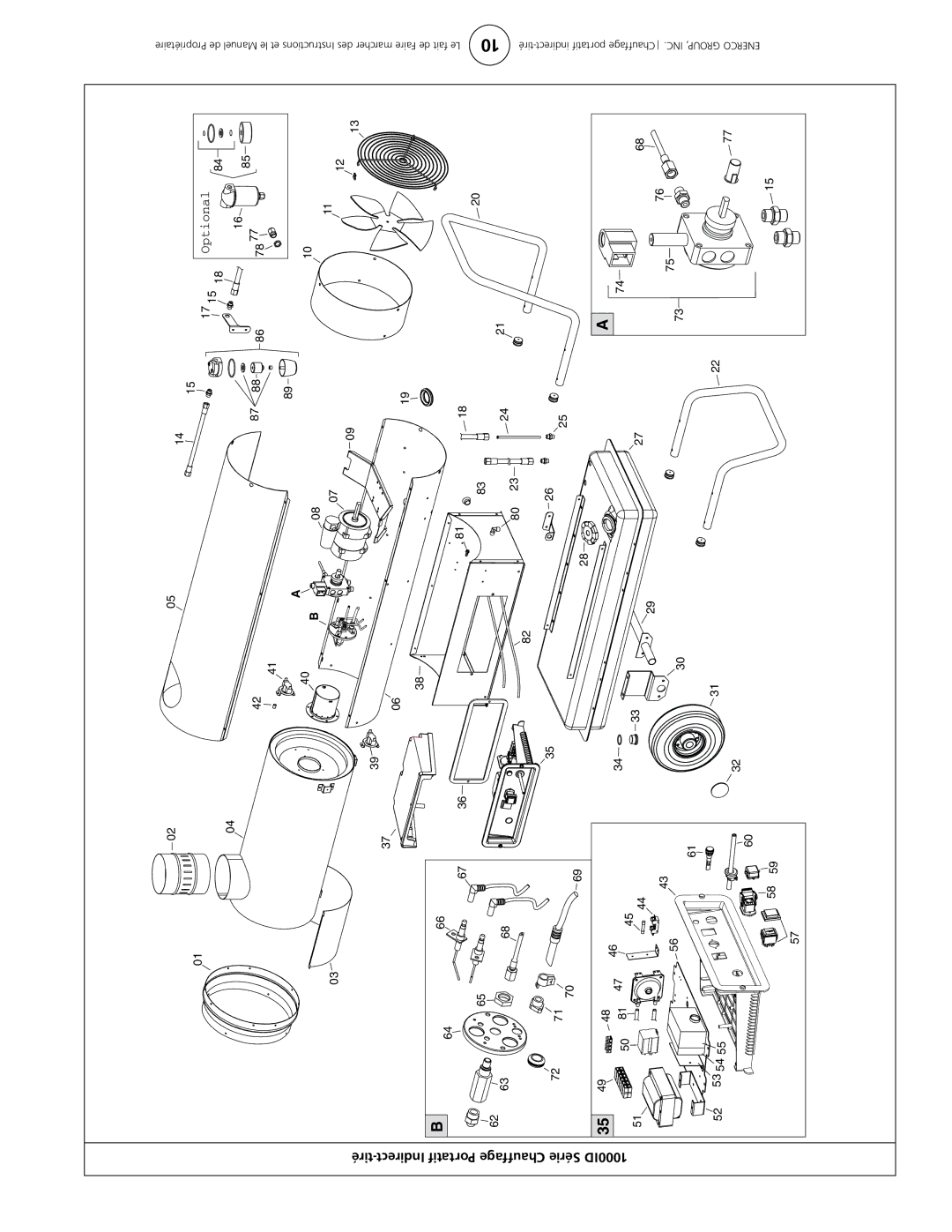 Enerco 4000ID, 2000ID 3000ID owner manual Portatif Indirect-tiré, 1000ID Série Chauffage 