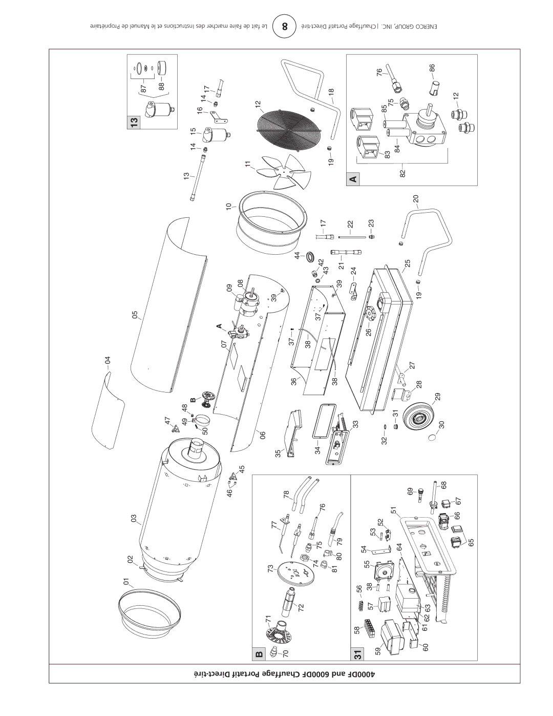 Enerco 4000DF owner manual Tiré, 6000DF 