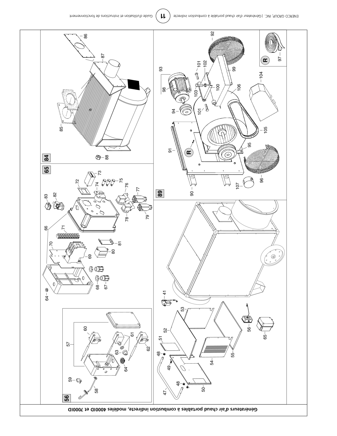 Enerco 7000ID owner manual 101 102 104 103 100 106 105 107 