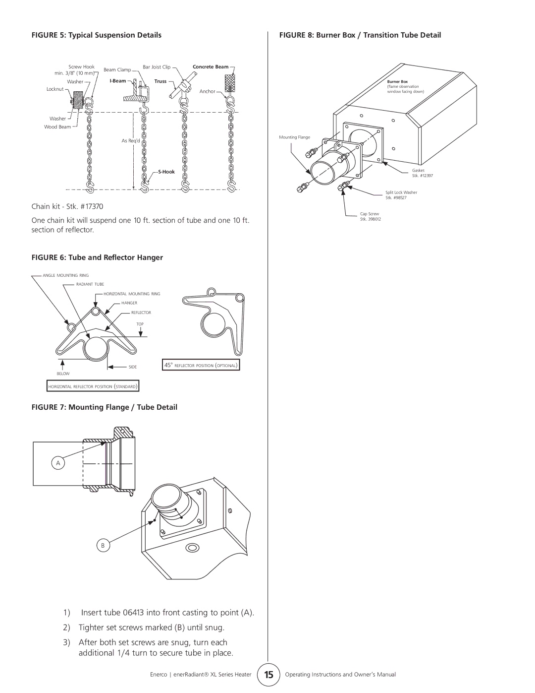 Enerco ERXL-150L, ERXL-175L, ERXL-60, ERXL-80S, ERXL-125S, ERXL-100S owner manual Typical Suspension Details 