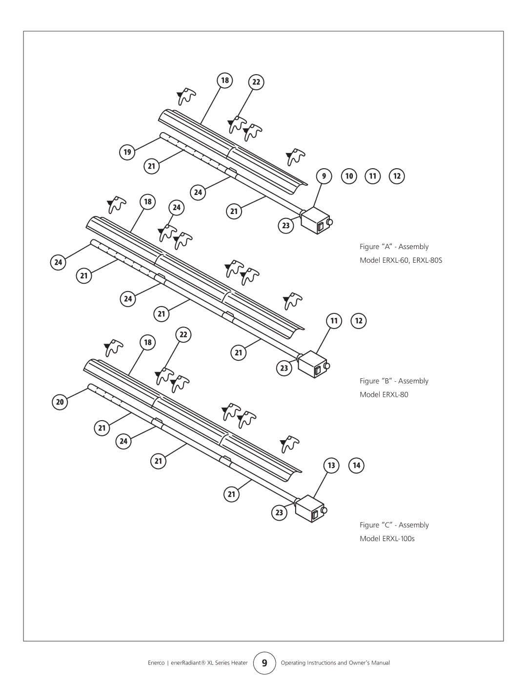 Enerco ERXL-100S, ERXL-175L, ERXL-60, ERXL-80S, ERXL-150L, ERXL-125S owner manual Figure a Assembly 