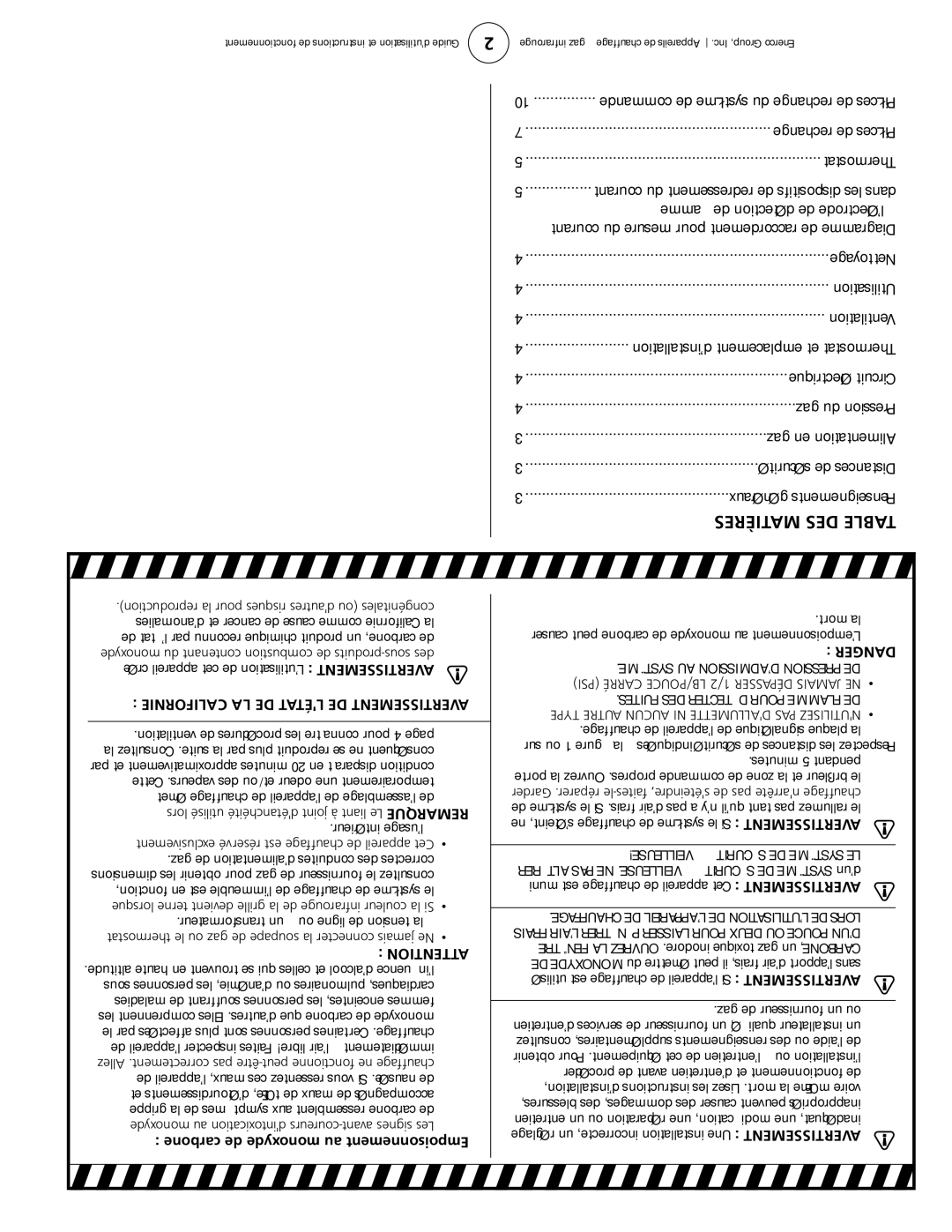 Enerco HS9120, HS4040, HS8060, HS9100S owner manual Ta Ble, Dan Ger, Ertissementav 