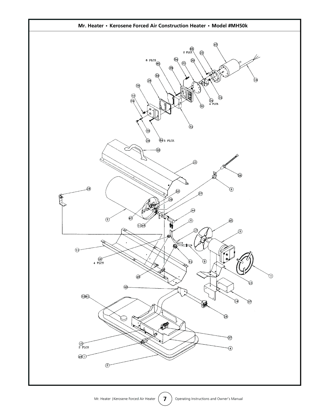 Enerco MH50K operating instructions Mr. Heater Kerosene Forced Air Heater 