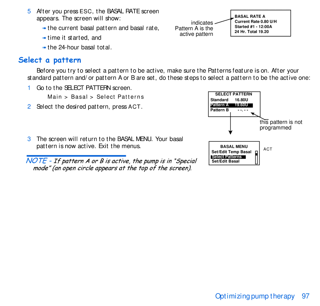 Energizer 515, 715 manual Select a pattern 