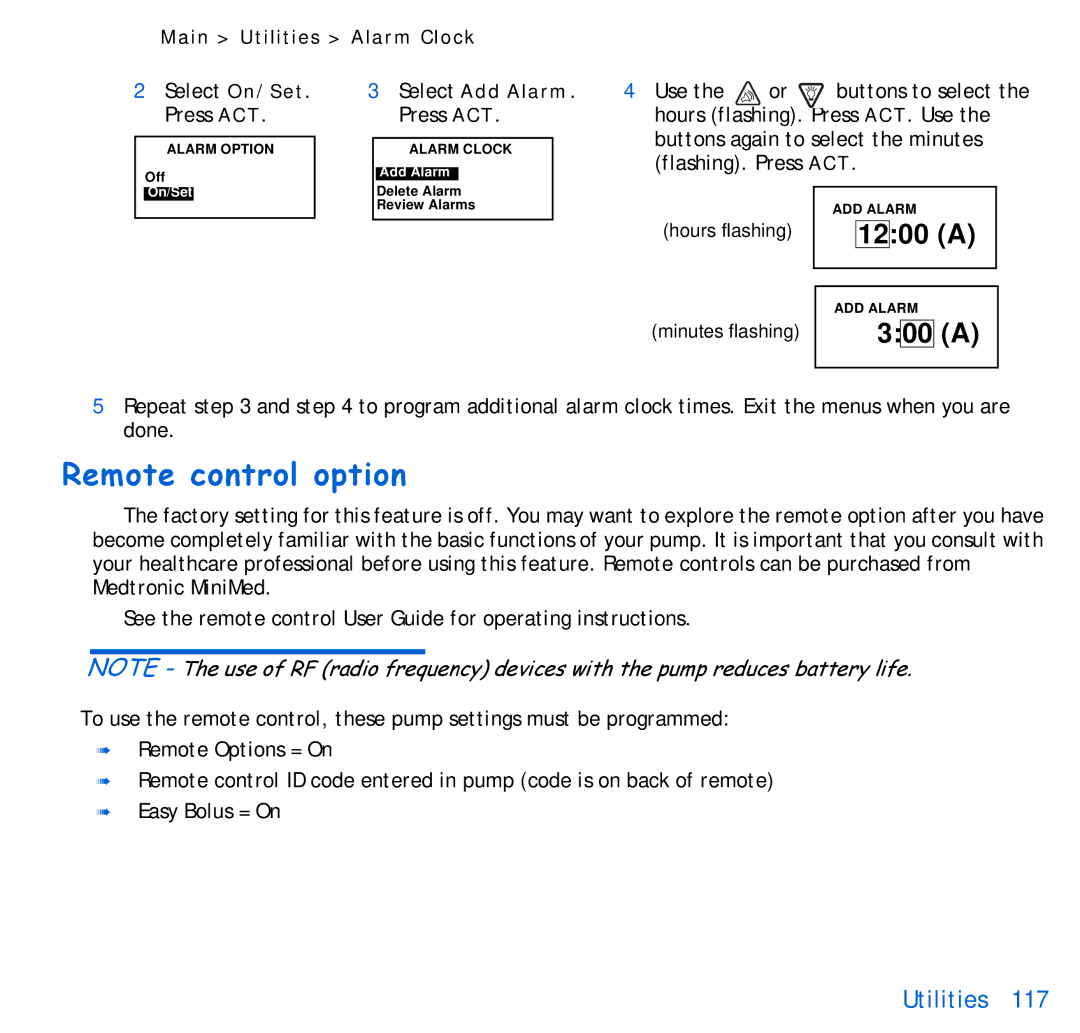 Energizer 515, 715 manual Remote control option 