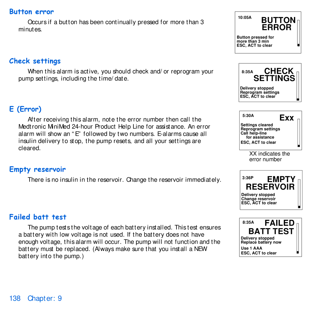 Energizer 715, 515 manual Error 