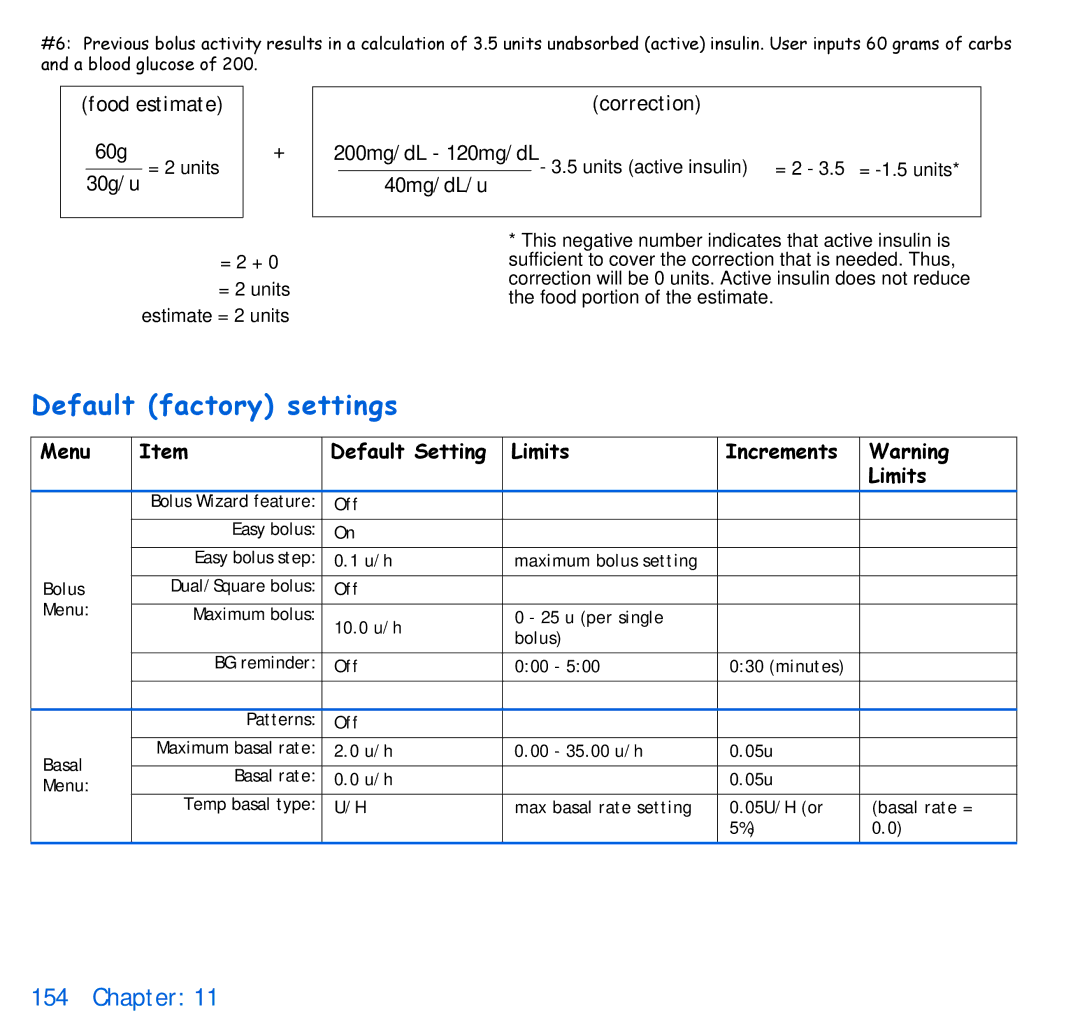 Energizer 715, 515 manual Default factory settings 