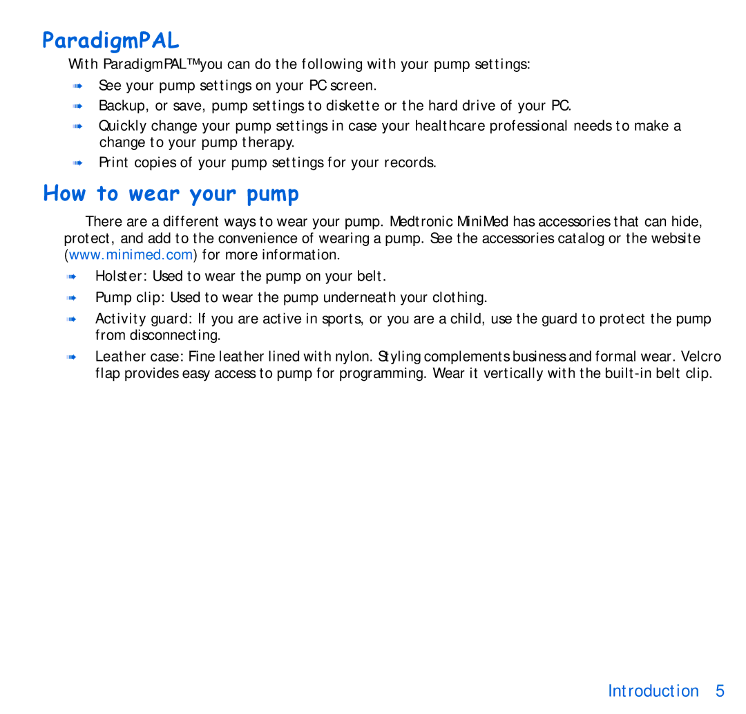 Energizer 515, 715 manual ParadigmPAL, How to wear your pump 