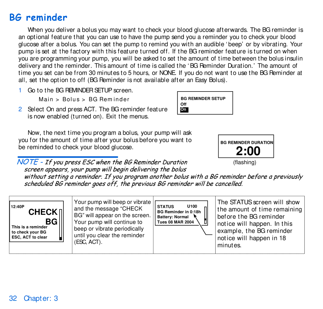 Energizer 715, 515 manual 200, BG reminder 