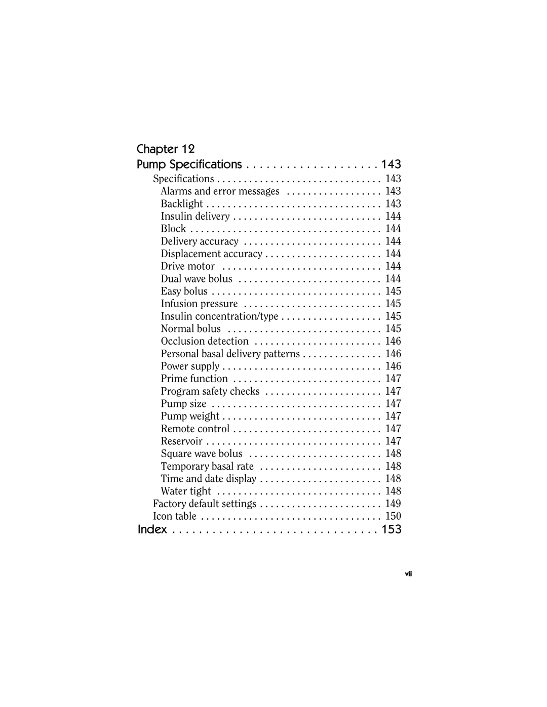 Energizer MMT-511 manual Chapter Pump Specifications, Index 