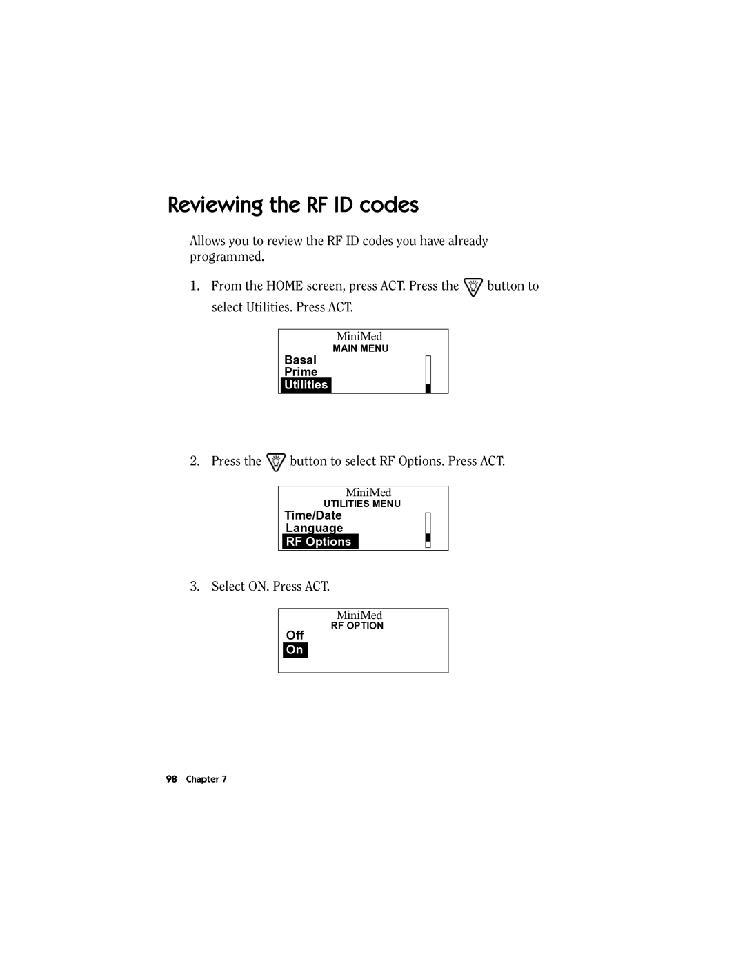 Energizer MMT-511 manual Reviewing the RF ID codes 