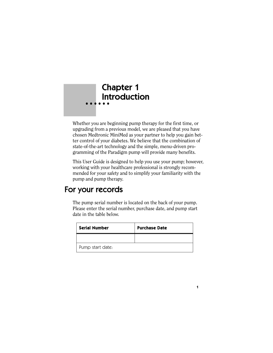 Energizer MMT-511 manual Chapter Introduction, For your records 