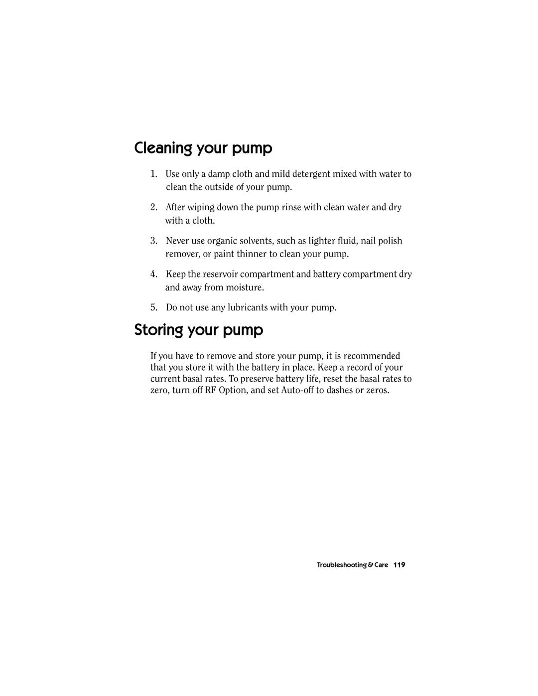 Energizer MMT-511 manual Cleaning your pump, Storing your pump 